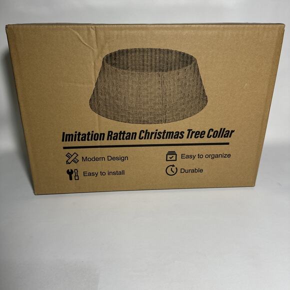 Unbranded Other - Imitation Rattan Christmas Tree Collar New In Box Never Used Holiday Decor